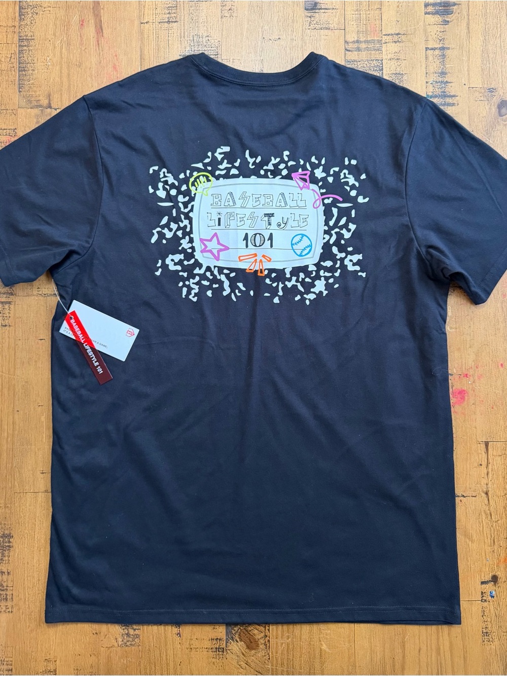 Baseball Lifestyle 101 Adult XL Black  Graphic T-Shirt